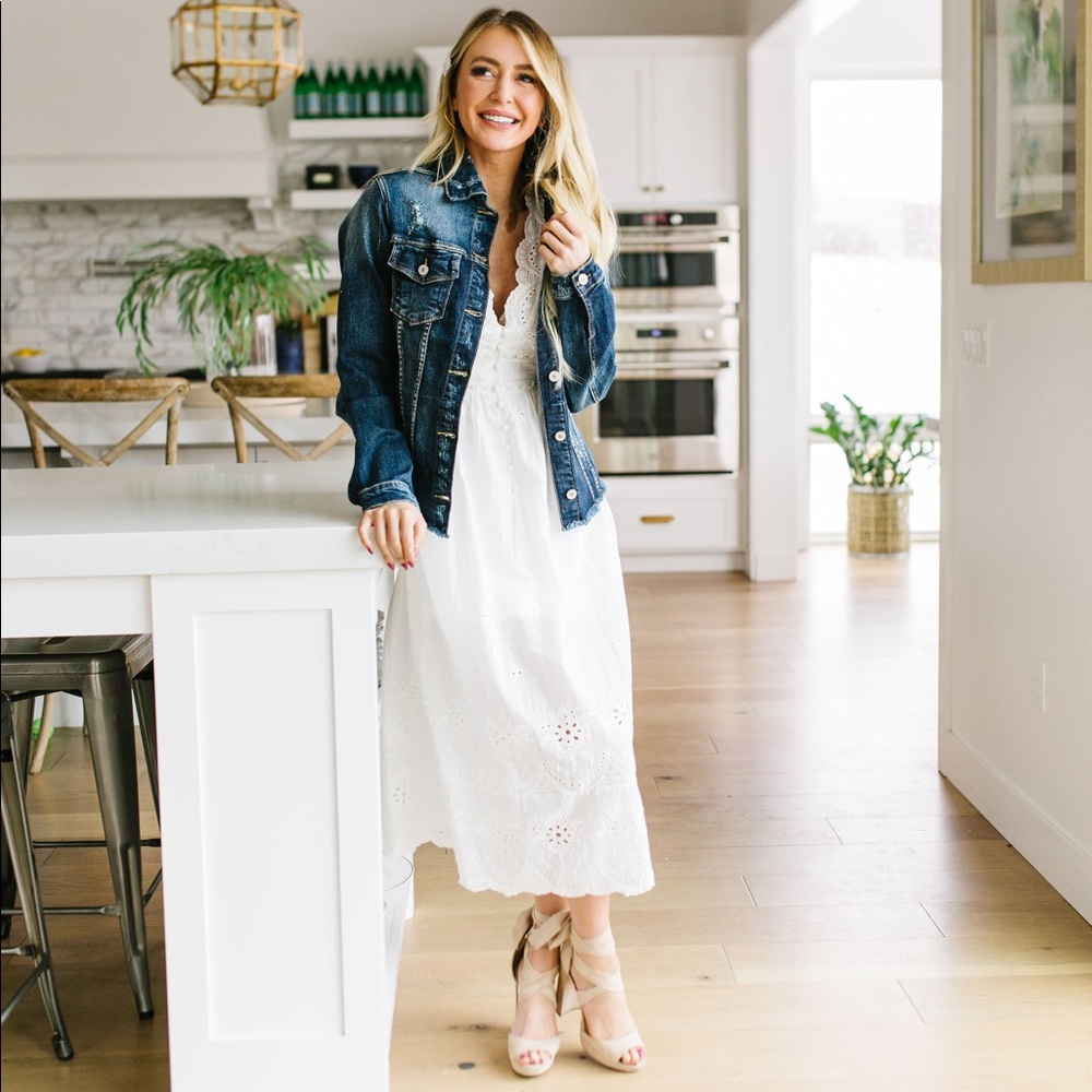 LAST SIZE❗️KanCan Frayed Dark Denim Jacket - Picture 2 of 8